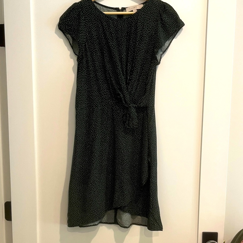 Flirty Dark Green Polka Dot Dress